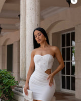 Blossom Lace Corset Mini Dress - White | Women's Mini Dress