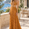 Sequin Mock Neck Maxi Dress (Black) - Palazzo Couture Online