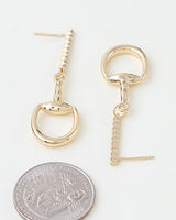 Cubic Zirconia Polished Toggle Drop Earrings