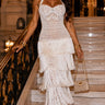 Coastal Glamour Crochet Fringe Maxi Dress