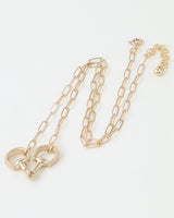 Polished Horsebit Paperclip Chain Necklace