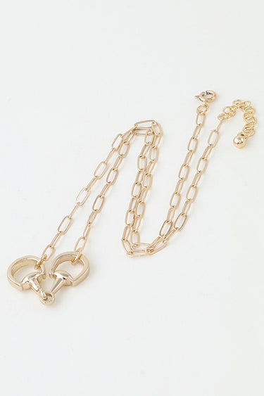 Polished Horsebit Paperclip Chain Necklace