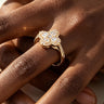 Multi Crystal Clover Statement Ring