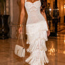 Coastal Glamour Crochet Fringe Maxi Dress