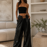 Strut and Slay Leather Wide‑Leg Pants – High Waist