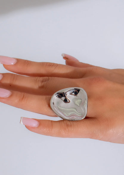 Organic Shape Statement Ring (Silver)