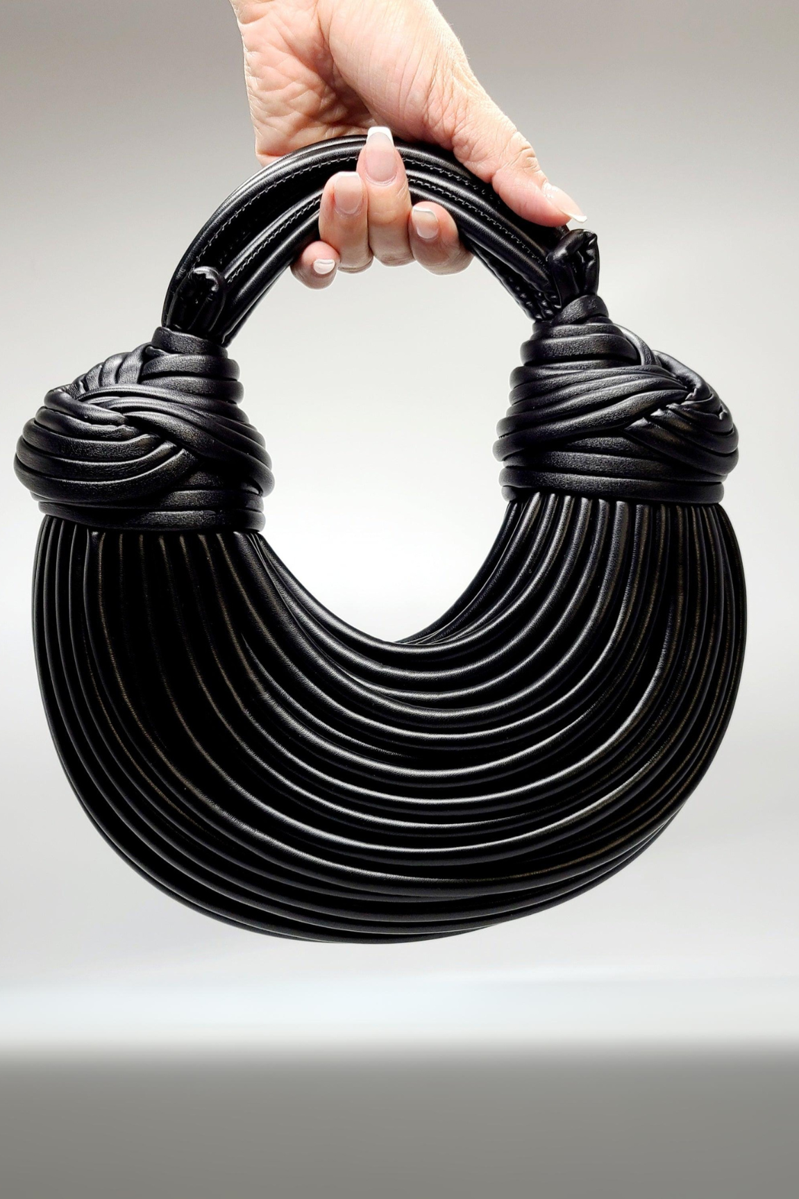 Black Serpentine Rope Hobo HandBag