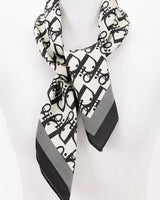 Signature Print Luxe Bandana - Navy Square Scarf