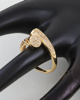 Bejeweled Crystal Vine Wrap Ring -Gold Clear