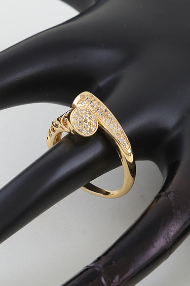 Bejeweled Crystal Vine Wrap Ring -Gold Clear