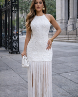 White Floral Sequin Gown – Enchanted Blossom Maxi | Maxi Dress
