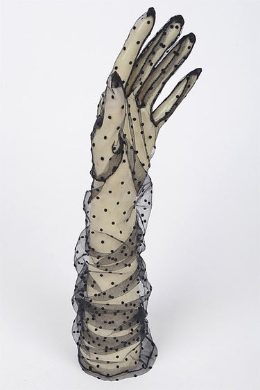 Sheer Polka Dot Opera Gloves