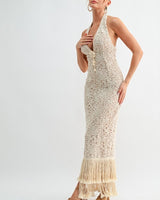 Seashell Muse Sculpted Maxi Dress - Natural | Maxi Dress