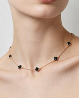 Minimal Clover Charm Chain Necklace
