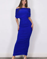 Enchanted Allure Ruched Off-Shoulder Maxi Dress - Li | Maxi Dress