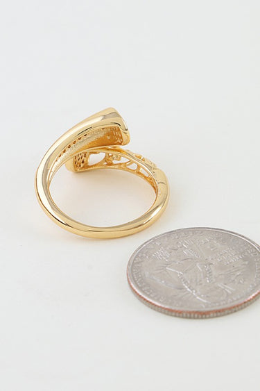 Bejeweled Crystal Vine Wrap Ring -Gold Clear