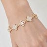 Love Mother of Pearl Clover Bracelet- Gold Cream