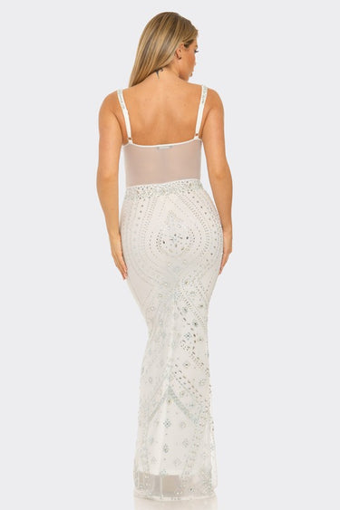 White Floral Sequin Gown – Enchanted Blossom Maxi | Maxi Dress