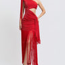 Golden Fringe Glam Cut-Out Maxi Dress - Black | Maxi Dress
