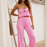 Coastal Breeze Cotton Pant- Pink