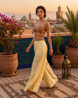 Coastal Goddess Wide-Leg Jumpsuit - Yellow