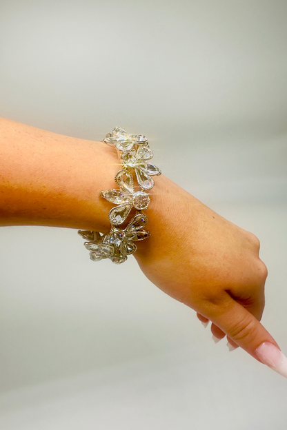 Crystal Petals Bracelet (Silver)