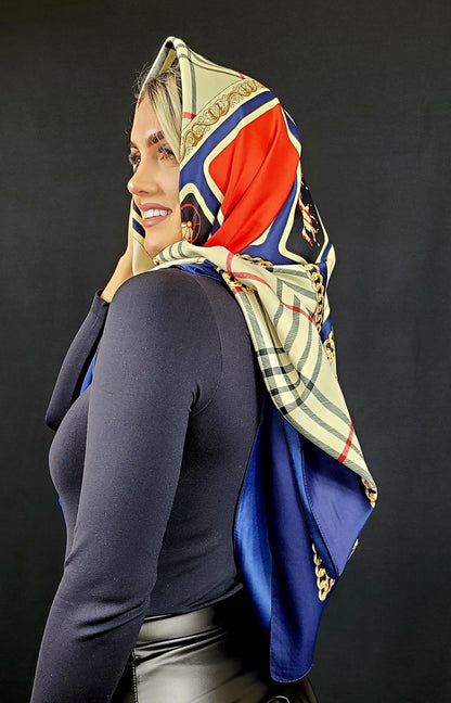 Derby Style Print Satin Scarf