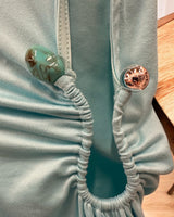 Turquoise Stone Oasis One-Shoulder Wide-Leg Jumpsuit