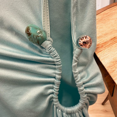 Turquoise Stone Oasis One-Shoulder Wide-Leg Jumpsuit