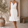 White Candy White Mini Dress with Crystal Mesh Details | Mini Dress