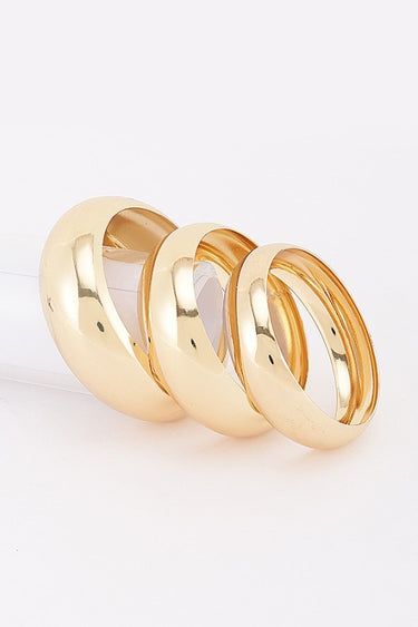 Three-Piece Chunky Dome Bangle Bracelet Set