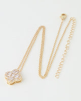 Cubic Zirconia Crystal Clover Pendant Necklace