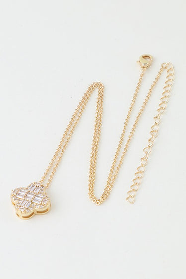 Cubic Zirconia Crystal Clover Pendant Necklace