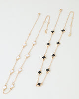 Minimal Clover Charm Chain Necklace