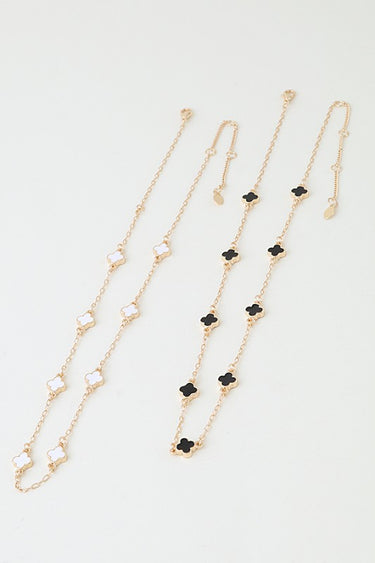 Minimal Clover Charm Chain Necklace