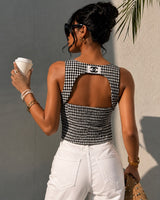 Monaco Gingham Open Back Top