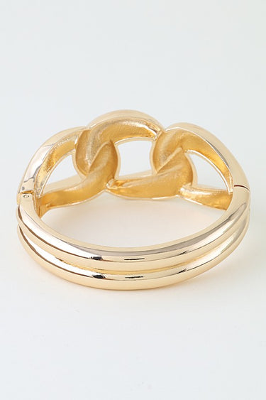 Chunky Polished Curb Chain Cuff Bracelet