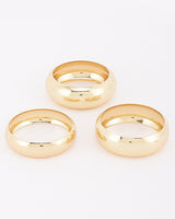 Three-Piece Chunky Dome Bangle Bracelet Set