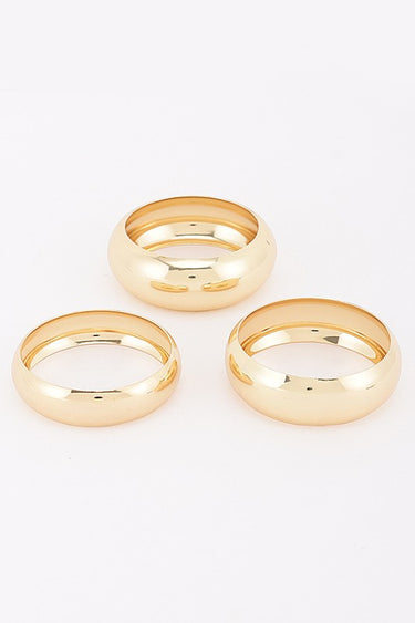 Three-Piece Chunky Dome Bangle Bracelet Set