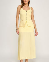 Parisian Pleat Elegance 2-Piece Skirt Set - Natura | Skirt Set