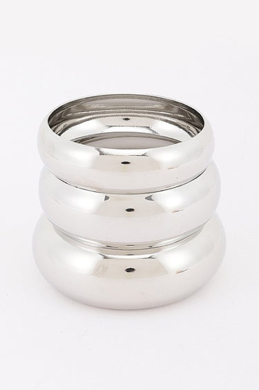 Three-Piece Chunky Dome Bangle Bracelet Set