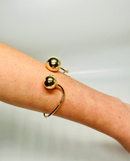 Modern Spherical Cuff Bracelet (Gold)