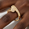 Bejeweled Crystal Vine Wrap Ring -Gold Clear