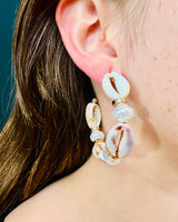 Natural tone boho earrings with handcrafted details