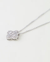 Cubic Zirconia Crystal Clover Pendant Necklace