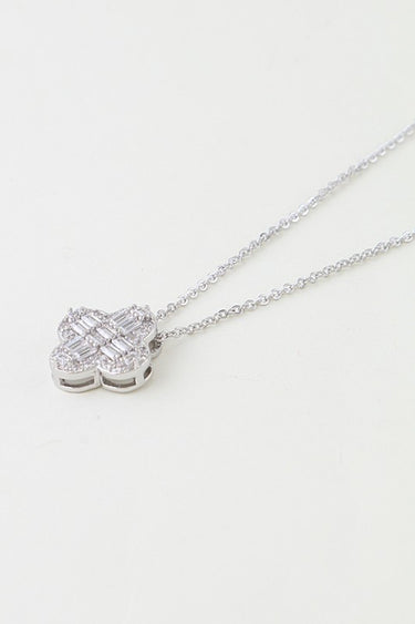 Cubic Zirconia Crystal Clover Pendant Necklace