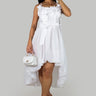 Ethereal Blossom High-Low Dress – White