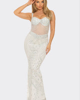 White Floral Sequin Gown – Enchanted Blossom Maxi | Maxi Dress