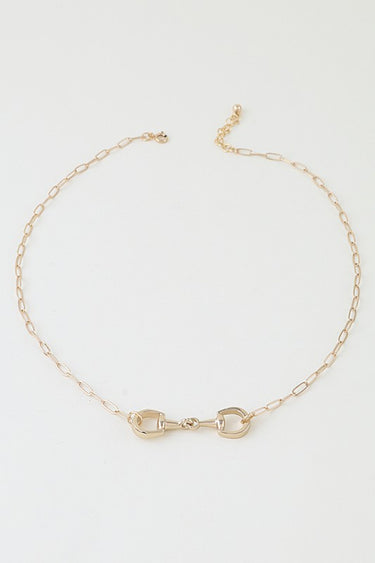 Polished Horsebit Paperclip Chain Necklace