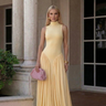 Sculpted Flow Maxi Dress - Yellow